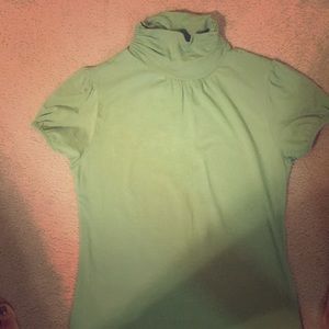 New Directions Green Rushed neck blouse